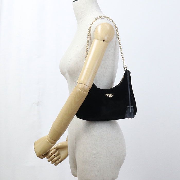 Prada Velvet Mini Bag Re-edition 1bc204 2C7Q F0002 Shoulder Bag Viscose Cupro