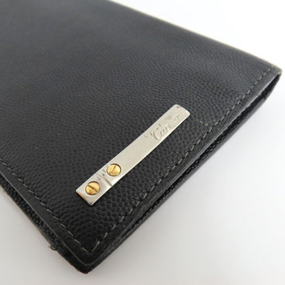 Cartier Santos Bifold Bill Holder Leather Black Men's