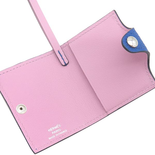 Hermes Bagcharm Ulysse Nano Verso Togo Vorsoft Blue France and Mauve Silvestre