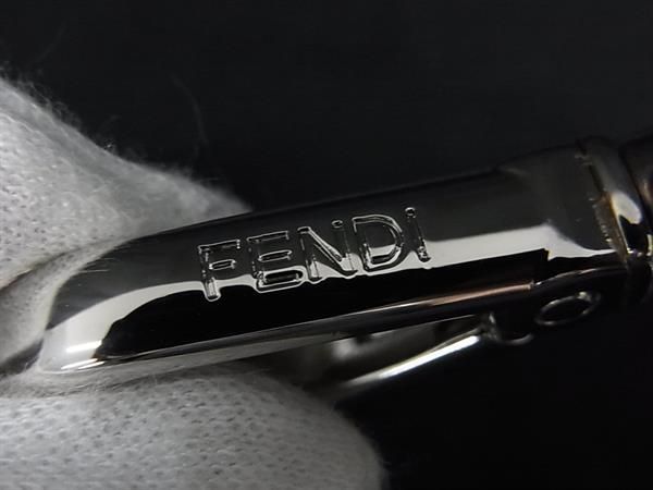 Fendi Key Holder Key Ring Bag Charm Women's Men's Silver Fr1661