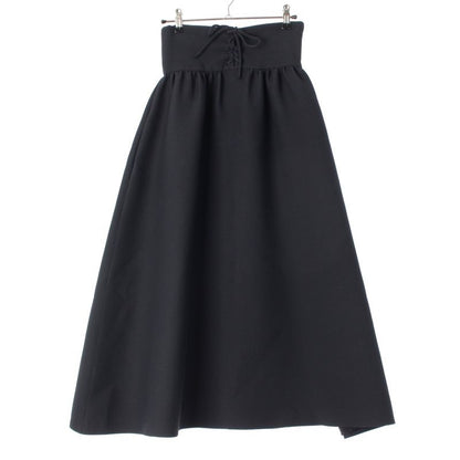 Christian Dior 21 Wool Silk Lace Up Flared Skirt Bottoms 111j33a1166 Black 34