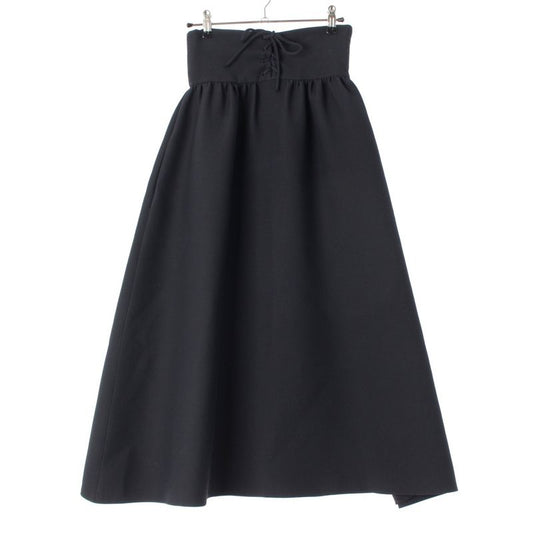 Christian Dior 21 Wool Silk Lace Up Flared Skirt Bottoms 111j33a1166 Black 34