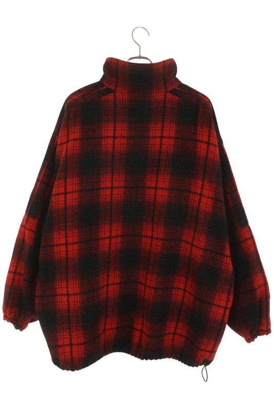 Balenciaga 571439 Tgu11 Logo-embroidered Checkered Zip-up Blouson Men 44