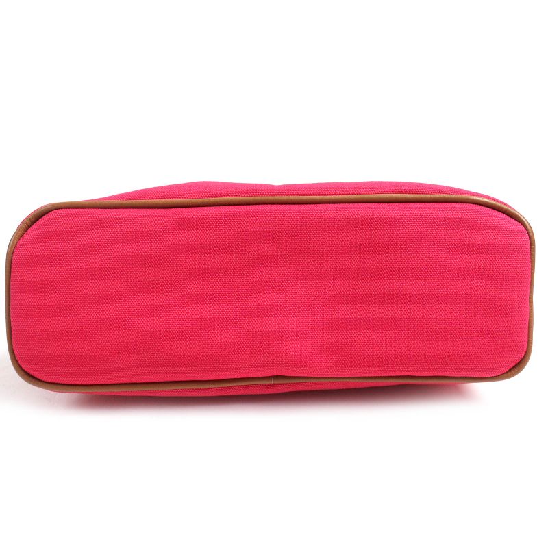 Hermes Bolide Pouch MM Hibiscus H Logo Embroidery Leather Use 100% Cotton