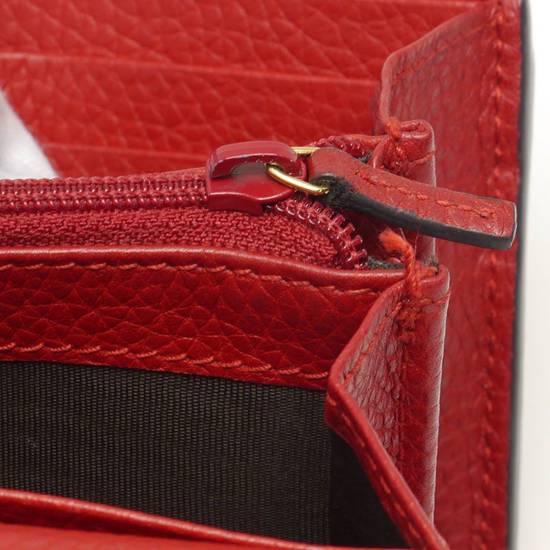 Gucci Animalier Continental Wallet 453164 Leather Red Women's Long Wallet