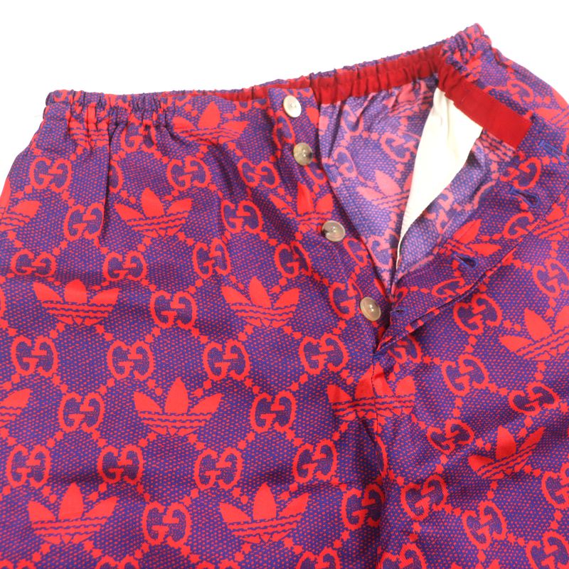  Gucci Adidas Gucci Adidas 691440 Micro GG 100% Silk Michele Period Button Fly