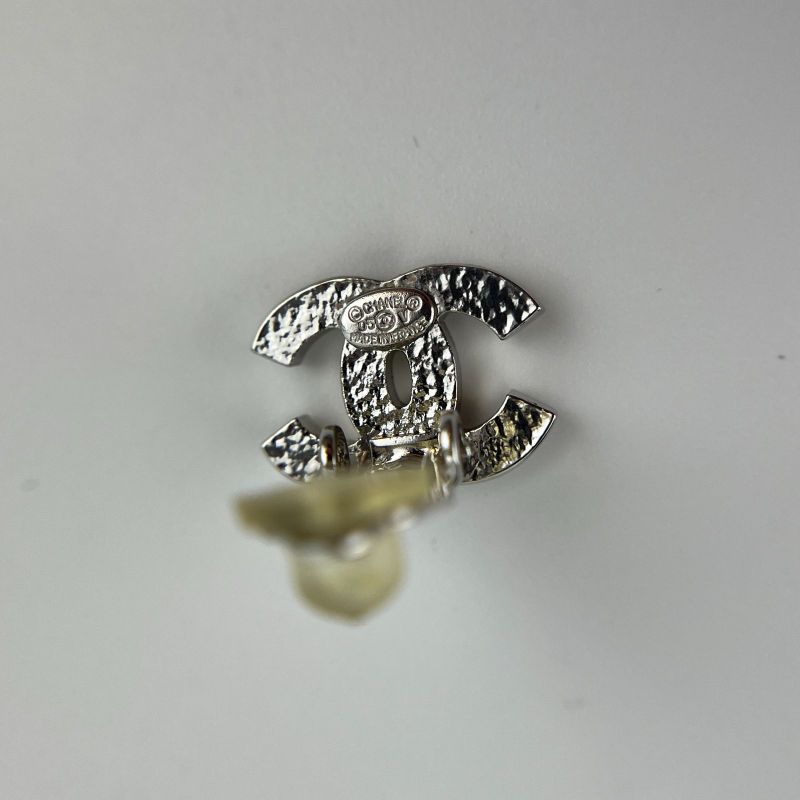 Chanel Coco Mark Accessories Earrings Silver 05V Vintage Women's