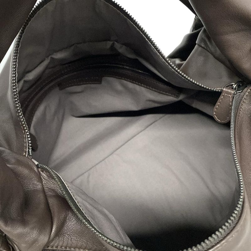 Bottega Veneta Intrecciato Dark Brown Leather Handbag