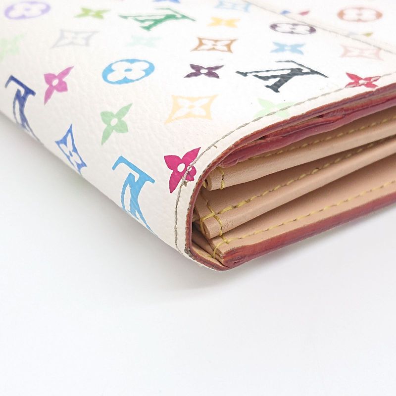 Louis Vuitton Sarah Bron Multicolor Beige Long Wallet Foldable Wallet Box/storag