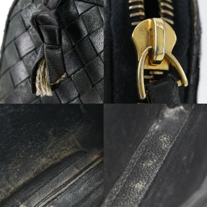 Bottega Veneta Bottega Veneta Round Zipper Intrecciato 11476 Leather Black