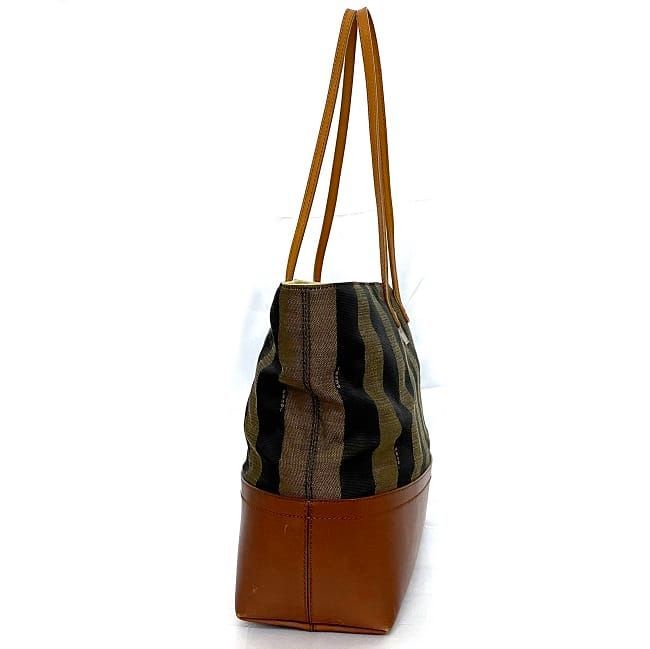 Fendi Tote Bag Khaki Brown Pecan 8bh185 Excellent Condition