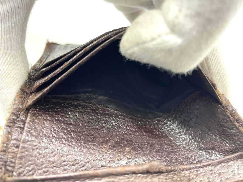 Gucci GG Canvas Leather Compact Wallet Double Fold Wallet Double Hook 112716