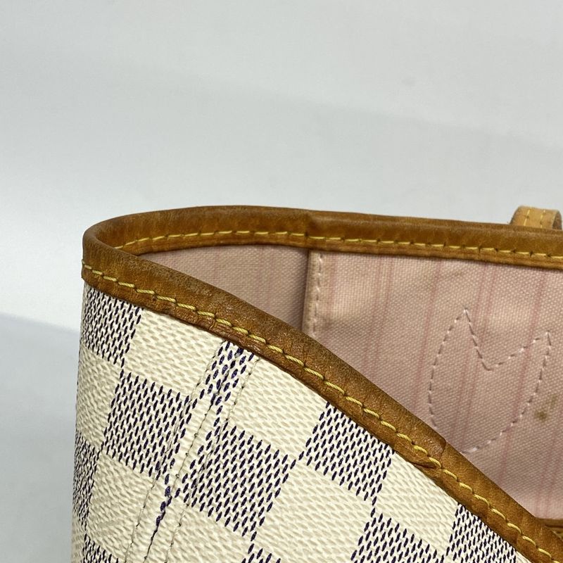 Louis Vuitton Tote Bag Damier Azure Neverfull MM N41605 White Rose Ballerine