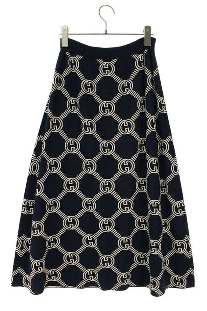 Gucci 692700 Xkcb2 GG Wool Jacquard Long Skirt Women's L