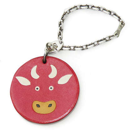 Hermes Bag Charm Animal Cow Leather Silver 925 Red Small 2009 Accessories