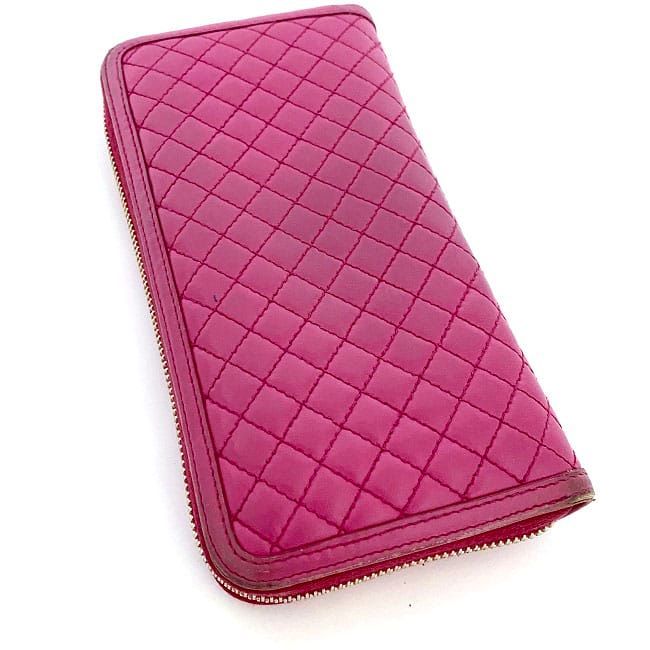 Prada Round Zipper Long Wallet Pink Fuxia 1m0506 Wallet