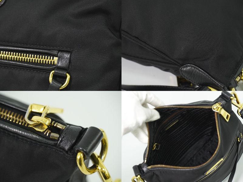 Authentic Prada Nylon Shoulder Bag Pochette Black Bt0711 Bag Pre-owned [follow-u