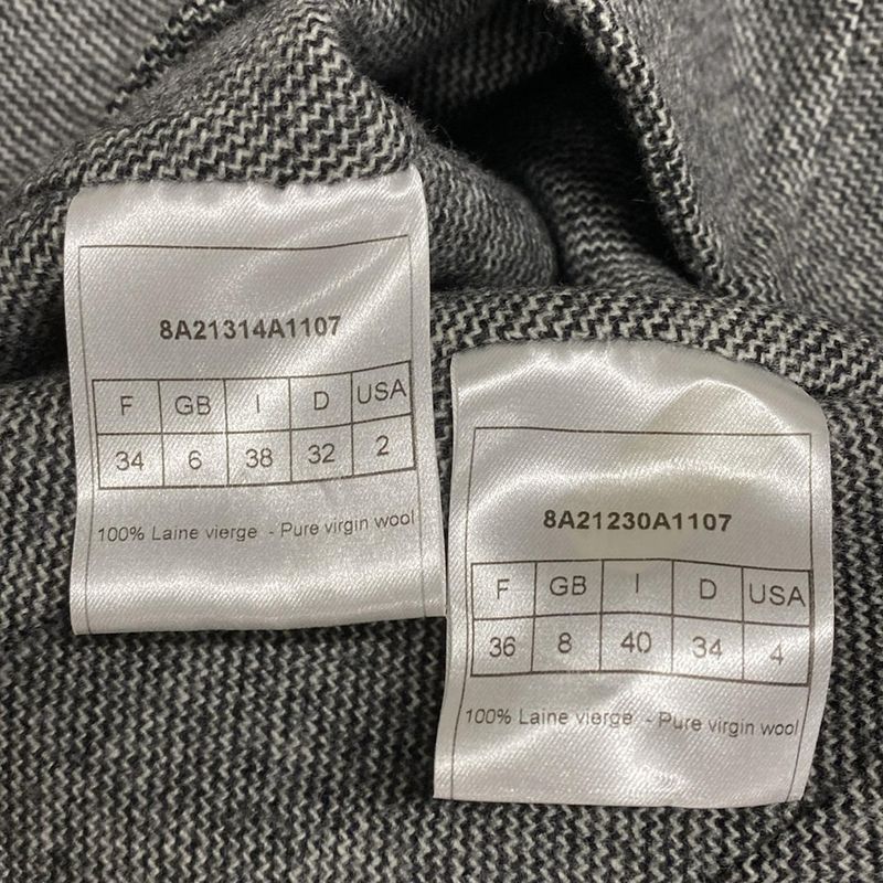 Dior/christian Dior Skirt Suit For Women - Gray Light Gray And Multi Wool