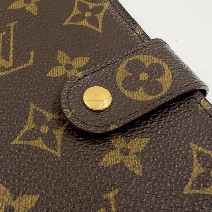 Louis Vuitton Porte Papier Zip Monogram PVC Brown Bifold Wallet Gold M61207