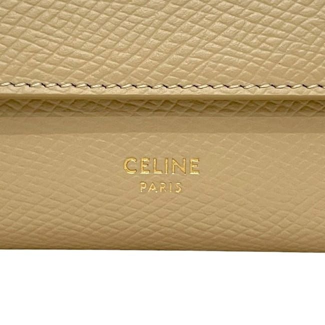 Celine Trifold Wallet Small Trifold Beige