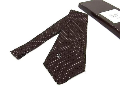 Christian Dior Dotted Tie Business Men's Brown Bi3168