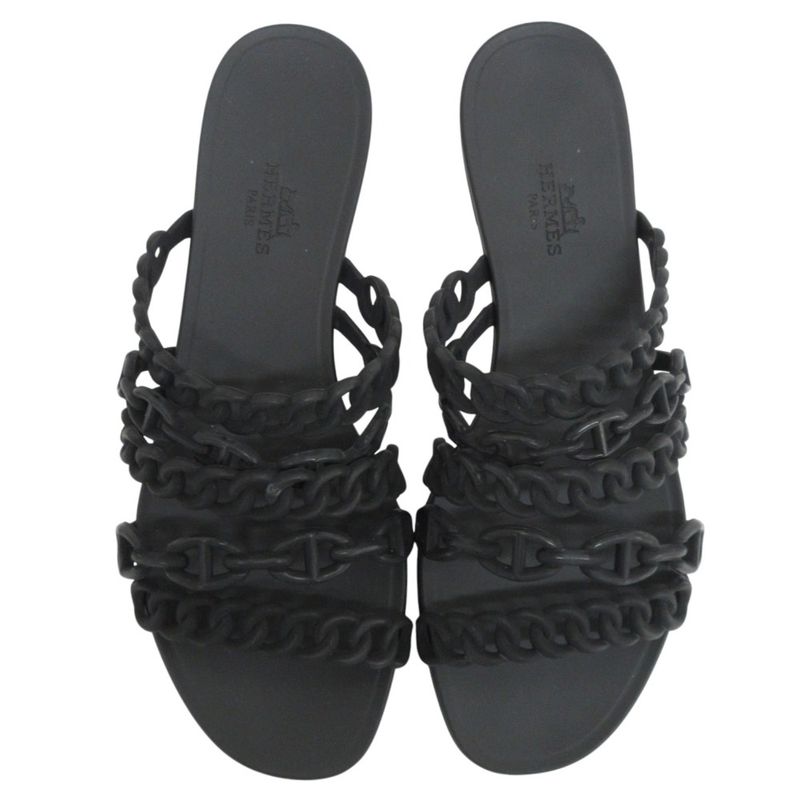 Good Hermes Chaine D'ancre Rivage Rubber Sandals 36 23cm (9.06in) Equivalent