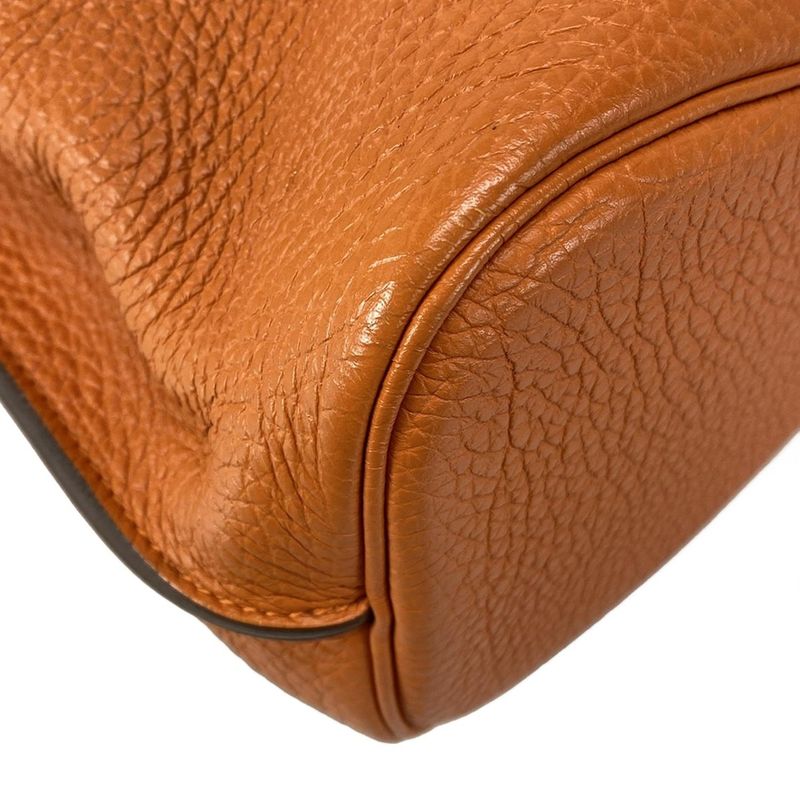 Hermes Shoulder Bag Sau Kelly 26 Orange Silver Hardware