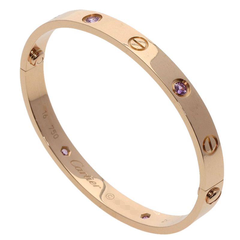 Cartier Love Bracelet With Pink Sapphire Driver #16 Bracelet 18K Pink Gold