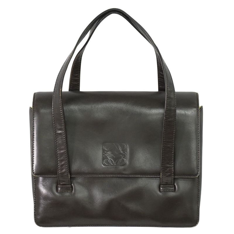 Authentic Loewe Anagram Handbag Leather Brown Anagram Bag Pre-owned [follow-up