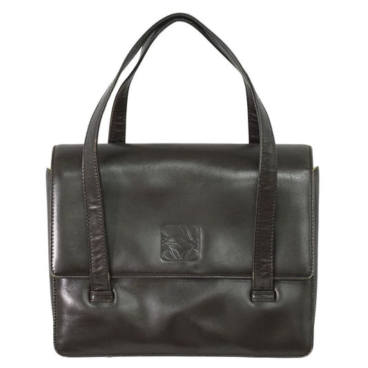 Authentic Loewe Anagram Handbag Leather Brown Anagram Bag Pre-owned [follow-up