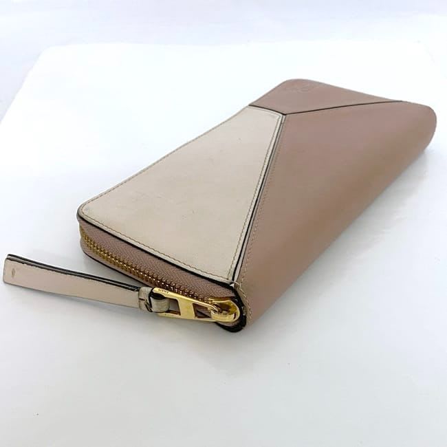 Loewe Round Zipper Long Wallet Pink Beige