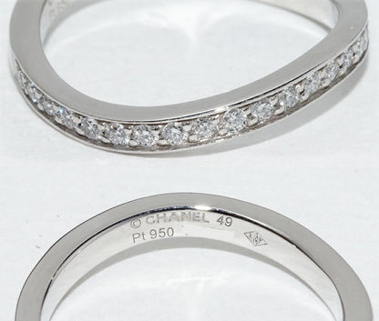 Chanel Half Eternity Ring Pt950 With 19 Diamonds (approx 019ct) Ribbon De Chanel