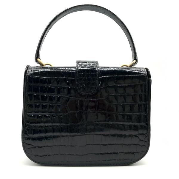 Gucci Croco Logo Push Lock Hand Bag