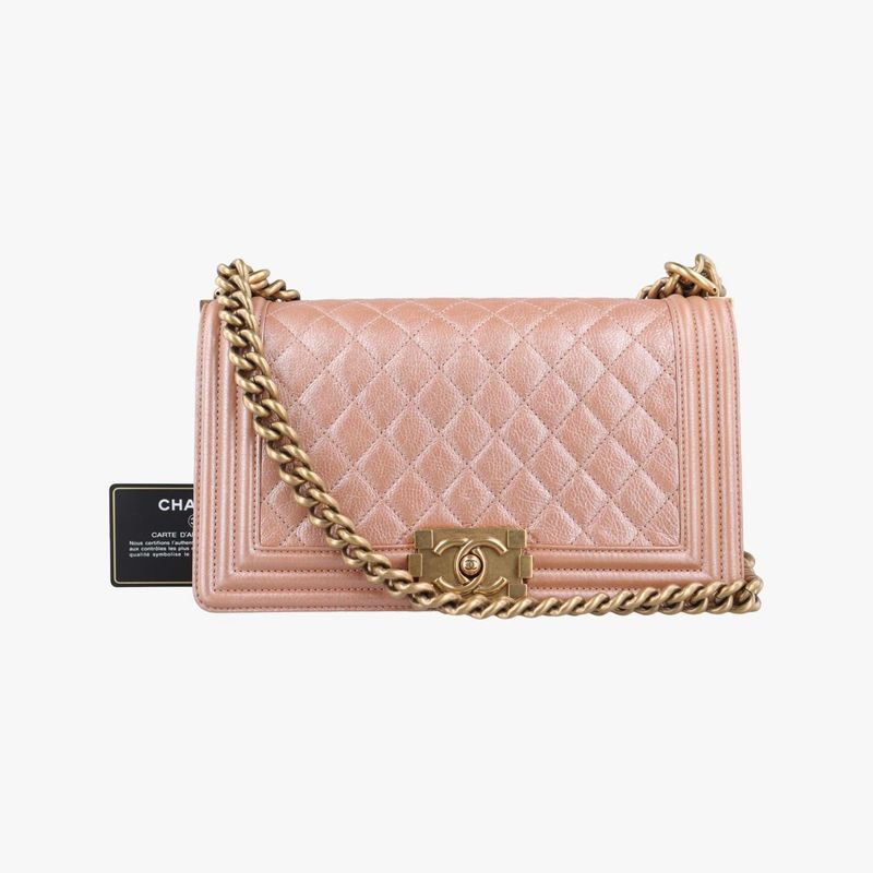 Chanel Boy Chanel Gold And Pink Lambskin A67086 20476822