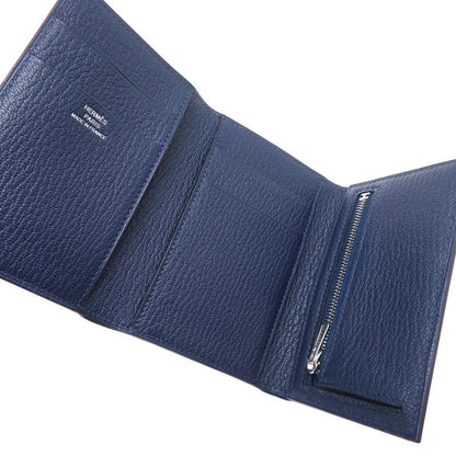Hermes Trifold Chevre Navy Wallet