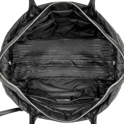 Prada Re Nylon Padded 2way Tote Bag Nylon Nappaleather 1bg436 Black Quilted