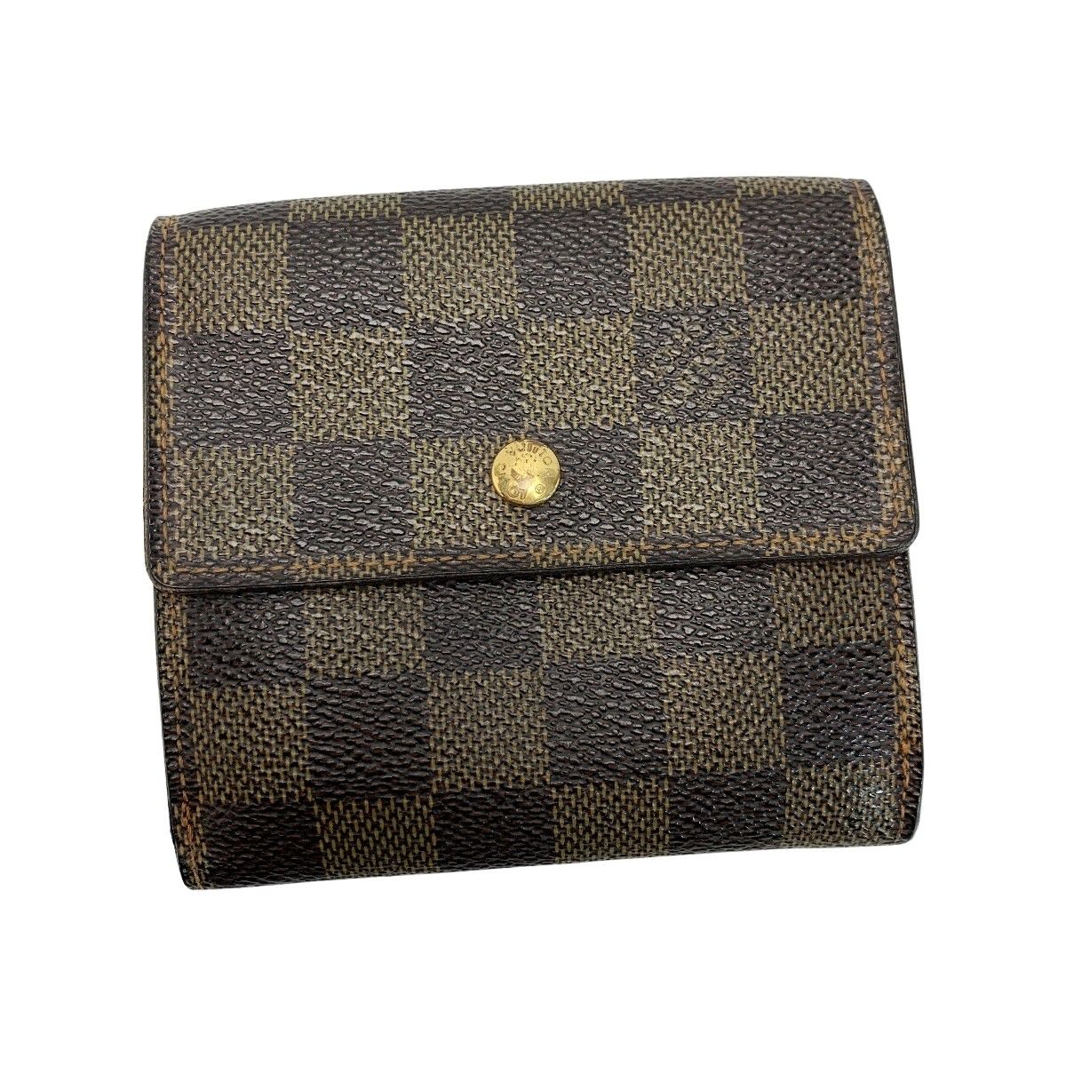 Louis Vuitton Damier Portefeuille Elise N61654 Brown Bifold Wallet Leather
