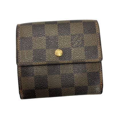 Louis Vuitton Damier Portefeuille Elise N61654 Brown Bifold Wallet Leather