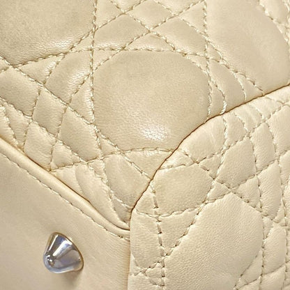 Dior/christian Dior Tote Bag Canage Stitch Ivory Chain Shoulder/silver Hardware