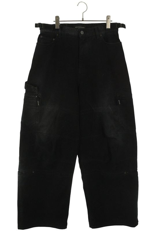 Balenciaga 23AW 767971 Tnw11 Soft Left Hand Wide Cargo Denim Pants Men's XS