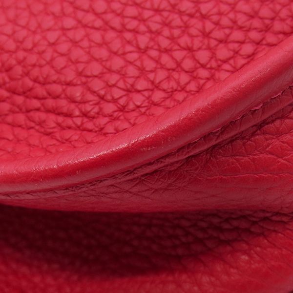 Hermes Shoulder Bag Evelyn 3 PM Taurillon Clemence Rouge Cazac Silver Hardware