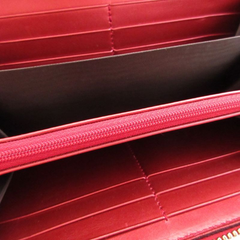 Gucci Heart Interlocking 308005 Leather Red Round Zipper Long Wallet 1346 Gucci