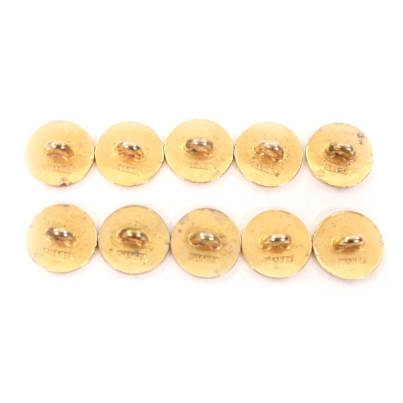CHANEL Vintage Coco Mark Matelasse Gold Button Set Of 10 Small Items Gold