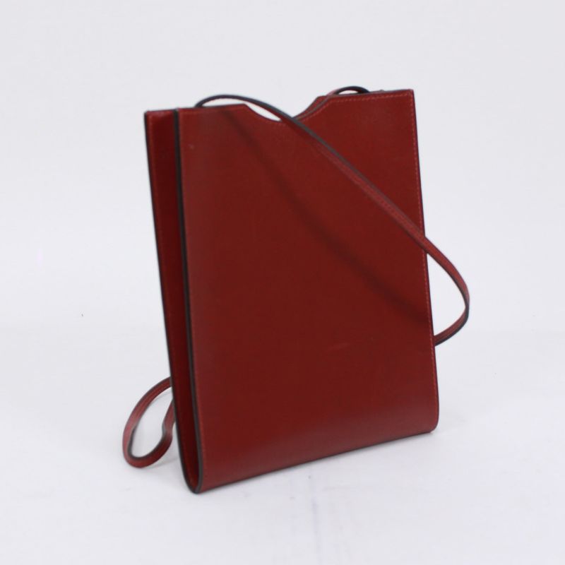 Hermes Onymetou Rouge Ashe Box Calf Red Brown Shoulder Bag