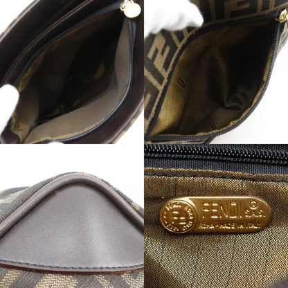 Fendi Mini Tote Zucca Pattern Nylon Canvas Brown Ladies Handbag