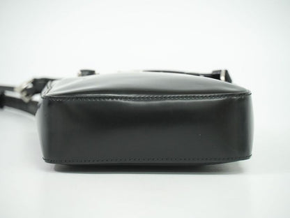 Authentic Prada Small Brushed Leather Tote 2WAY Shoulder Bag Handbag Pochette