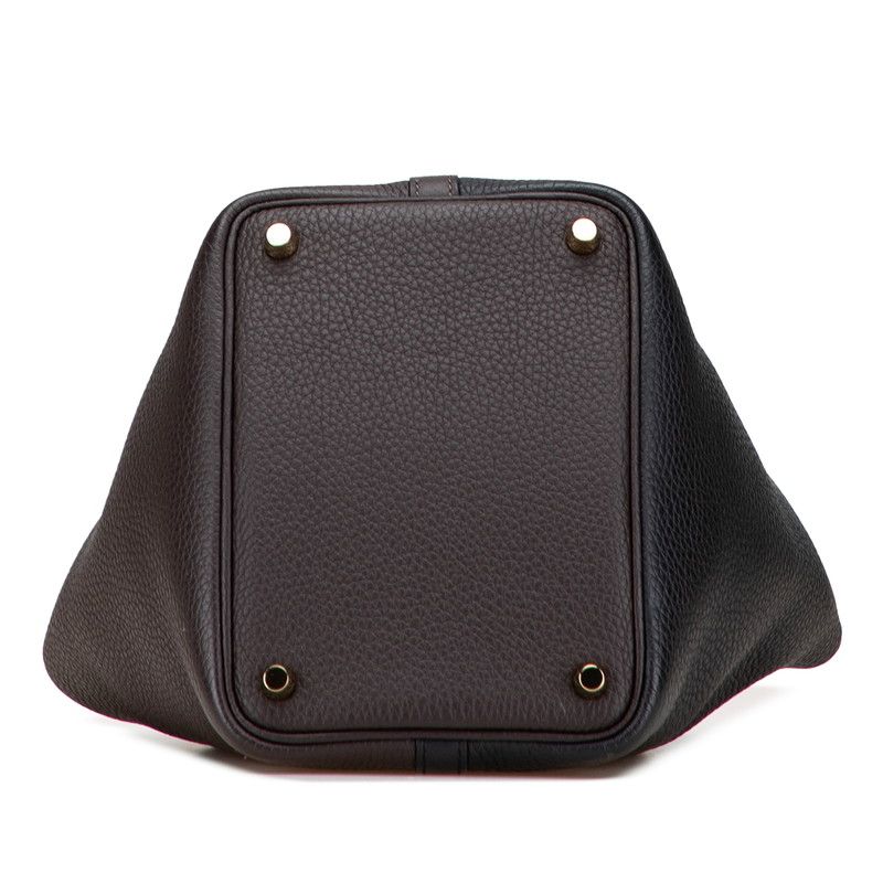Hermes Picotin Lock PM Cazac Black Brown Taurillon Clemence Women Hermes
