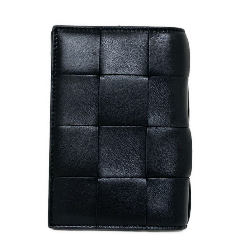 Bottega Veneta Card Case Maxi Intrecciato Black Leather