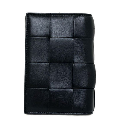 Bottega Veneta Card Case Maxi Intrecciato Black Leather