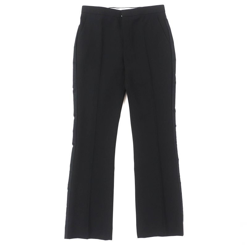 Louis Vuitton 24SS Wool Silk Sideline Straight Long Pants Black 36 Made In